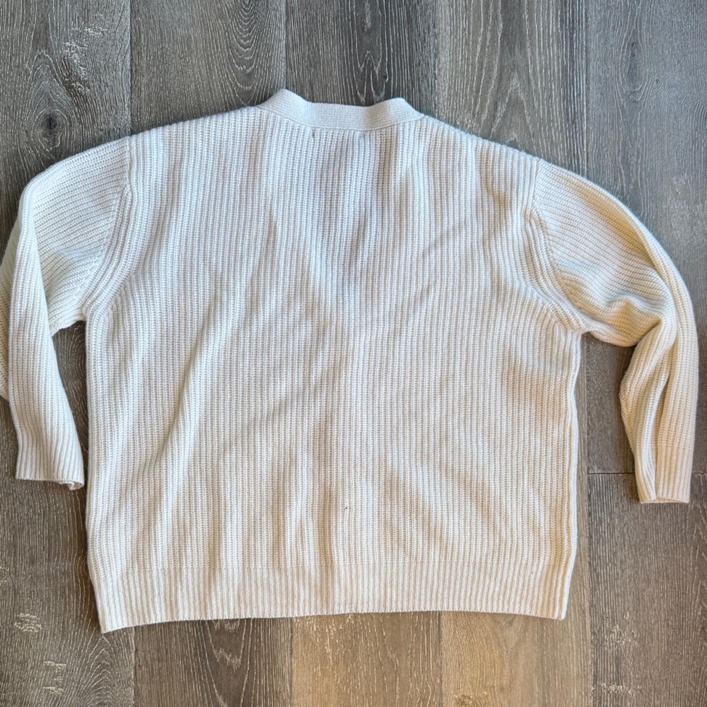 Quince Cream Cardigan Cashmere Sweater 0205 - Picture 4 of 7